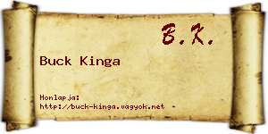 Buck Kinga névjegykártya